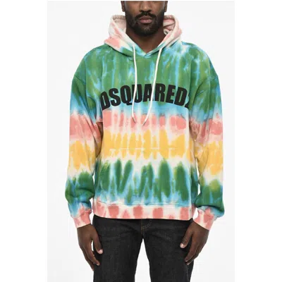 DSQUARED2 TIE DYE EFFECT COTTON HOODIE