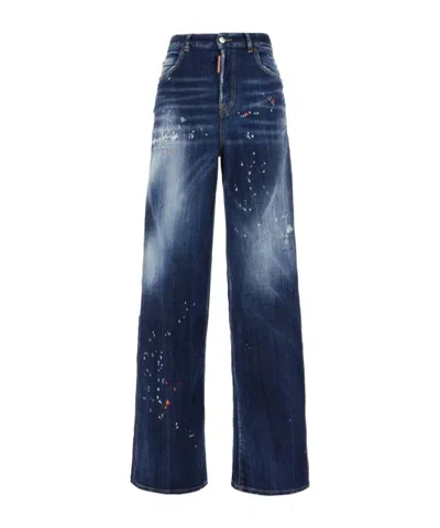DSQUARED2 DSQUARED2 LOGO-PATCH DISTRESSED JEANS