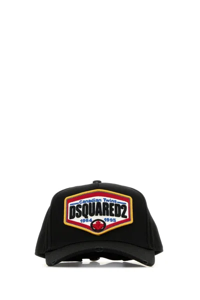 DSQUARED2 BLACK COTTON BASEBALL CAP