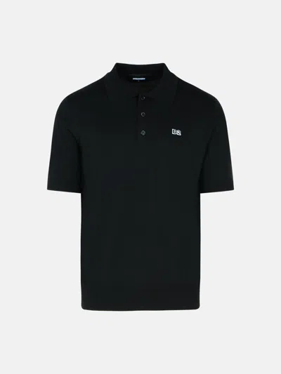 DSQUARED2 BLACK COTTON POLO SHIRT