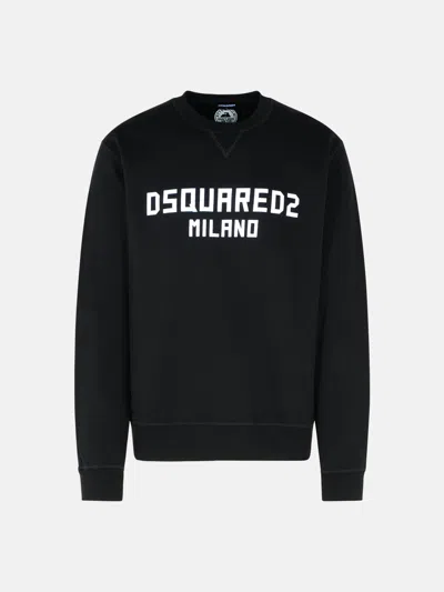 DSQUARED2 BLACK COTTON SWEATSHIRT
