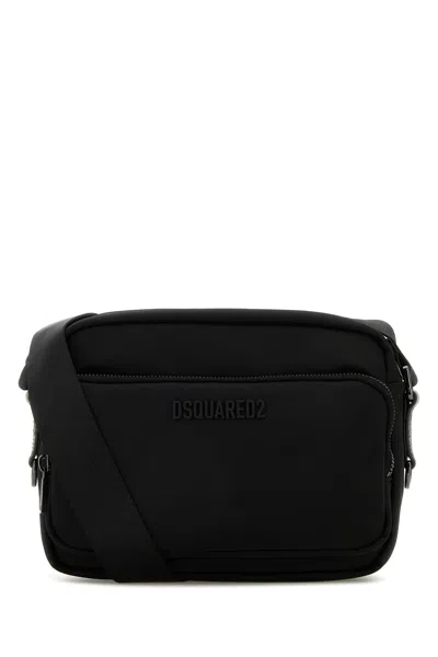 DSQUARED2 BLACK FABRIC URBAN CROSSBODY BAG