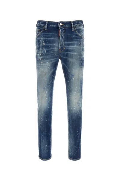 DSQUARED2 MEN BLUE STRETCH DENIM JEANS, 26 LUXURY JEANS FOR MEN DARVEYS