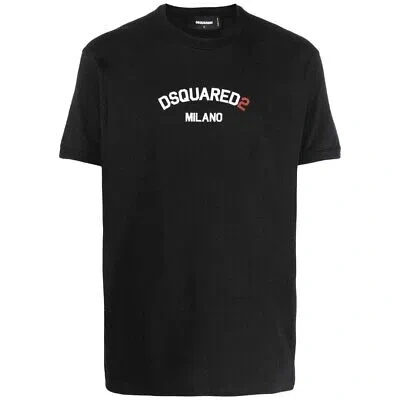 DSQUARED2 DSQUARED2 BRANDED MILANO LOGO COOL FIT BLACK T-SHIRT