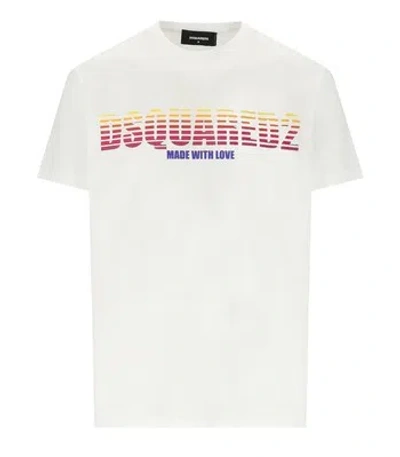 DSQUARED2 DSQUARED2 COOL FIT MADE WITH LOVE WEISSES T-SHIRT HERREN