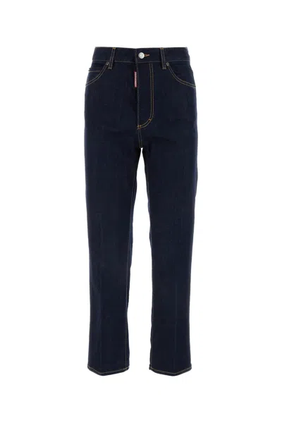 DSQUARED2 DARK BLUE STRETCH DENIM BOSTON JEANS