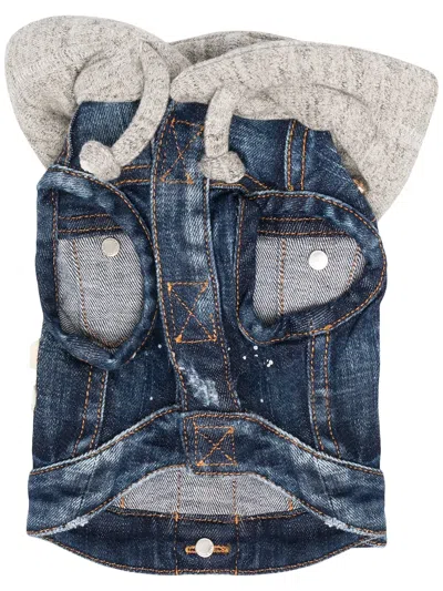 DSQUARED2 DENIM PATCH HOODED JACKET