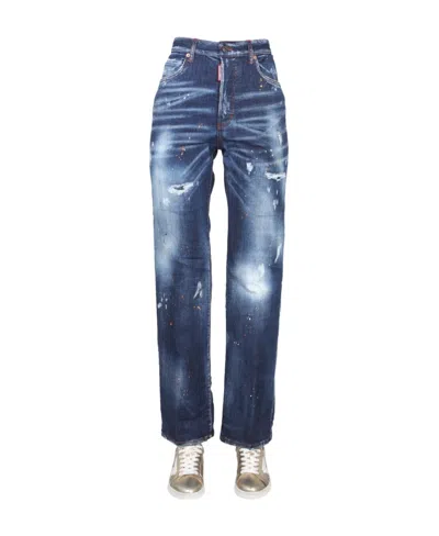 DSQUARED2 DSQUARED2 DISTRESSED STRAIGHT-LEG JEANS