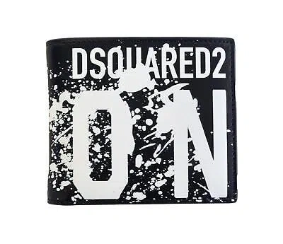 DSQUARED2 DSQUARED MEN'S WALLET IN BLACK LEATHER WAM0056 ICON SPLASH