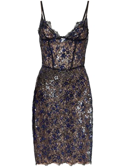 DSQUARED2 FLORAL-LACE CORSET DRESS