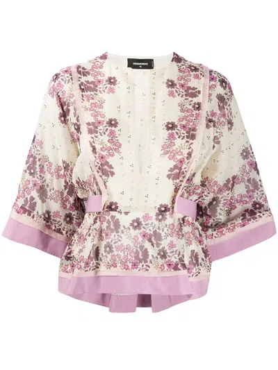 DSQUARED2 FLORAL PRINT BLOUSE