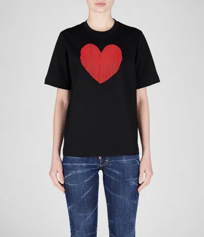 DSQUARED2 HEART EMBELLISHED CREWNECK T-SHIRT