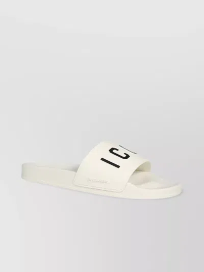 DSQUARED2 ICONIC FLAT SOLE RUBBER SLIDES