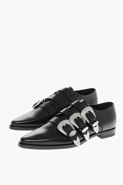 DSQUARED2 LEATHER TRIPLE STRAP MONK SHOES