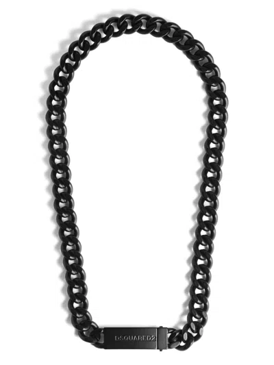 DSQUARED2 LOGO-PLAQUE CHAIN-LINK NECKLACE