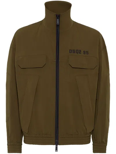 DSQUARED2 LOGO-PRINT BOMBER JACKET