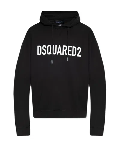 DSQUARED2 DSQUARED2 LOGO PRINTED DRAWSTRING HOODIE