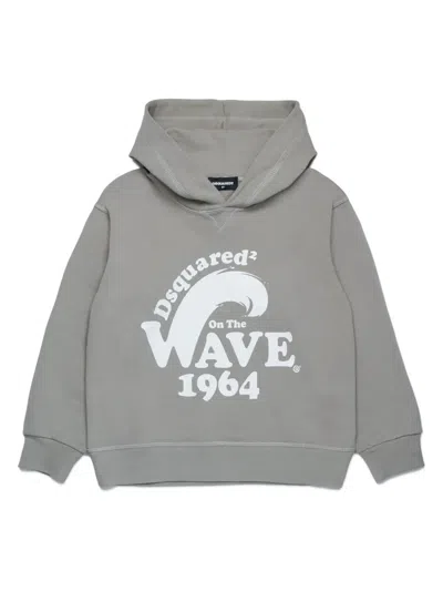 DSQUARED2 LOGO-PRINT JERSEY HOODIE