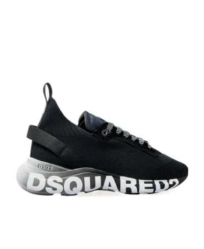 DSQUARED2 DSQUARED2 LOGO PRINTED LACE-UP SNEAKERS