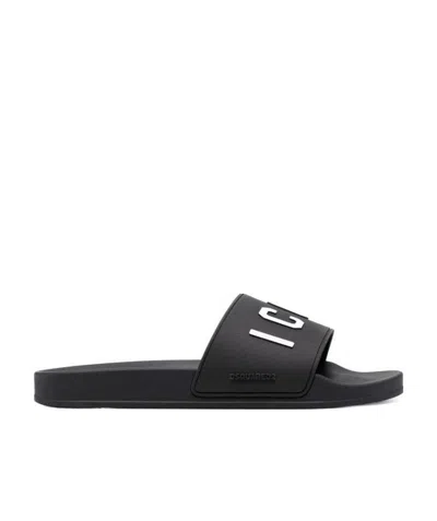 DSQUARED2 DSQUARED2 3D LOGO LETTERING SLIP-ON SLIDES