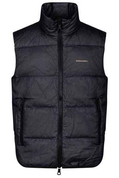 DSQUARED2 DSQUARED2 LOGO PRINTED ZIPPED PUFFER VEST