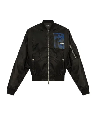 DSQUARED2 DSQUARED2 LOGO PRINTED ZIPPED BOMBER JACKET
