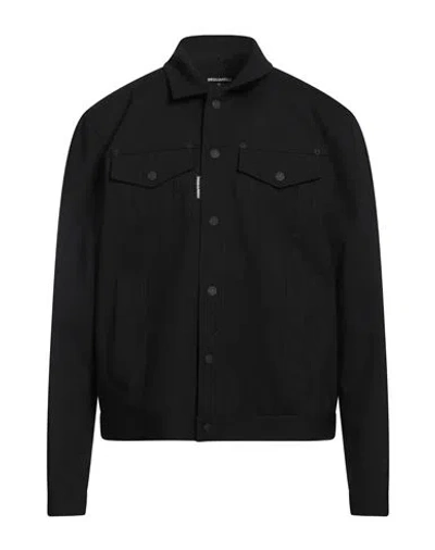 DSQUARED2 DSQUARED2 MAN JACKET BLACK SIZE 46 VIRGIN WOOL, ELASTANE