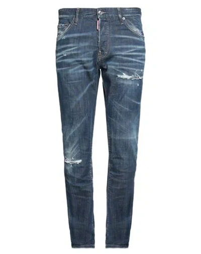 DSQUARED2 DSQUARED2 MAN JEANS BLUE SIZE 34 COTTON, ELASTANE