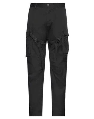 DSQUARED2 DSQUARED2 MAN PANTS BLACK SIZE 36 COTTON, ELASTANE, ALUMINUM