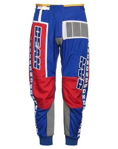 DSQUARED2 DSQUARED2 MAN PANTS BRIGHT BLUE SIZE 40 POLYAMIDE, OVINE LEATHER