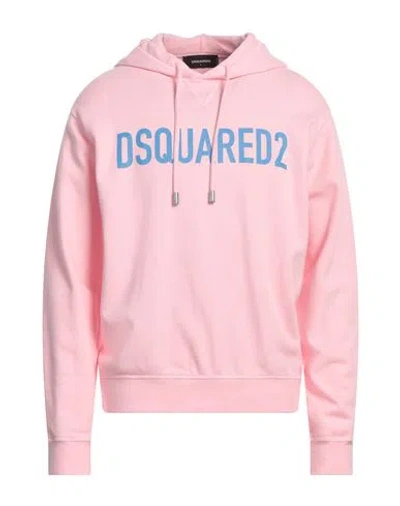 DSQUARED2 DSQUARED2 MAN SWEATSHIRT PINK SIZE L COTTON, ELASTANE