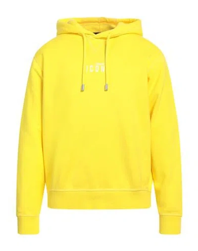 DSQUARED2 DSQUARED2 ICON MAN SWEATSHIRT YELLOW SIZE L COTTON, ELASTANE