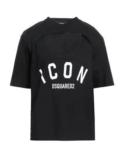 DSQUARED2 DSQUARED2 MAN T-SHIRT BLACK SIZE L COTTON