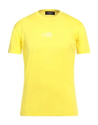 DSQUARED2 DSQUARED2 MAN T-SHIRT PASTEL YELLOW SIZE L COTTON
