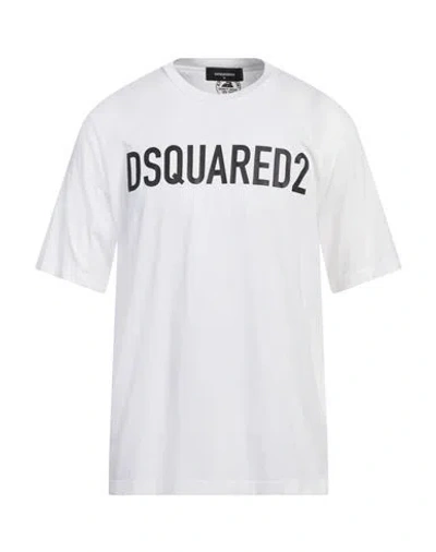 DSQUARED2 DSQUARED2 MAN T-SHIRT WHITE SIZE L COTTON