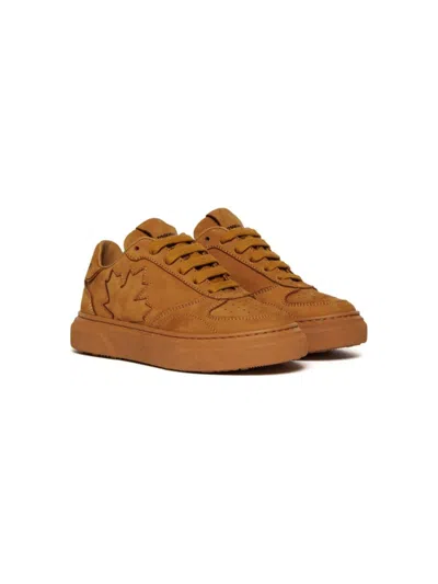 DSQUARED2 MAPLE-LEAF DEBOSSED SNEAKERS
