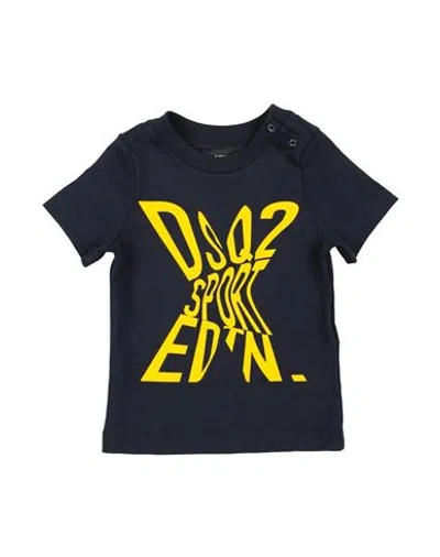 DSQUARED2 DSQUARED2 NEWBORN T-SHIRT MIDNIGHT BLUE SIZE 3 COTTON