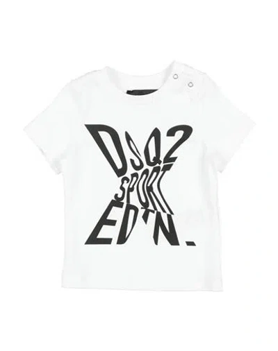 DSQUARED2 DSQUARED2 NEWBORN T-SHIRT WHITE SIZE 3 COTTON
