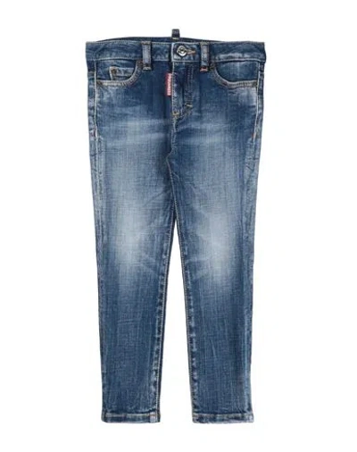 DSQUARED2 DSQUARED2 TODDLER GIRL JEANS BLUE SIZE 6 COTTON, ELASTANE, BOVINE LEATHER