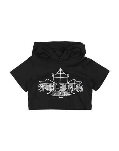 DSQUARED2 DSQUARED2 TODDLER GIRL SWEATSHIRT BLACK SIZE 6 COTTON, ELASTANE