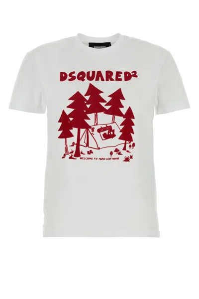 DSQUARED2 WHITE COTTON JUST RIGHT T-SHIRT