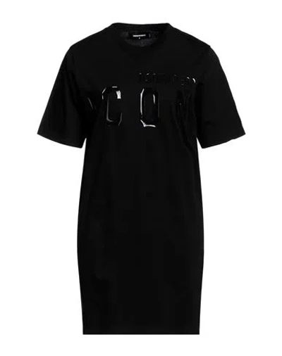 DSQUARED2 DSQUARED2 WOMAN MINI DRESS BLACK SIZE M COTTON