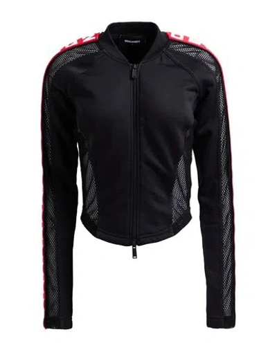 DSQUARED2 DSQUARED2 WOMAN SWEATSHIRT BLACK SIZE L POLYAMIDE, COTTON