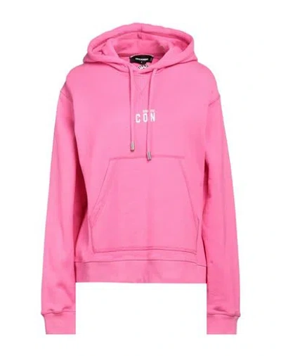 DSQUARED2 DSQUARED2 WOMAN SWEATSHIRT FUCHSIA SIZE S COTTON, ELASTANE
