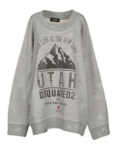 DSQUARED2 DSQUARED2 WOMAN SWEATSHIRT LIGHT GREY SIZE M COTTON