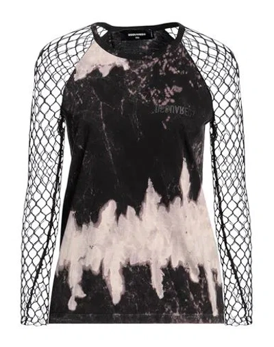 DSQUARED2 DSQUARED2 WOMAN T-SHIRT BLACK SIZE S COTTON