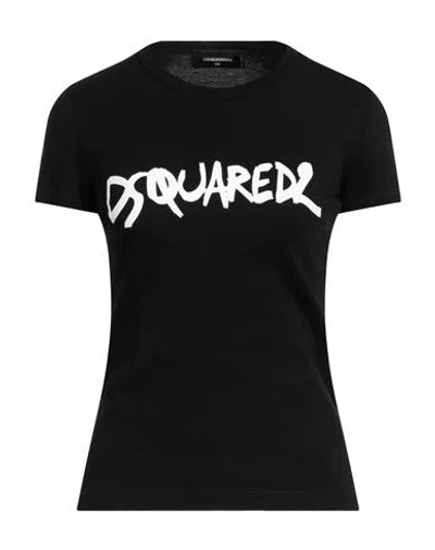 DSQUARED2 DSQUARED2 WOMAN T-SHIRT BLACK SIZE XS COTTON
