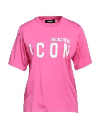 DSQUARED2 DSQUARED2 WOMAN T-SHIRT FUCHSIA SIZE XS COTTON
