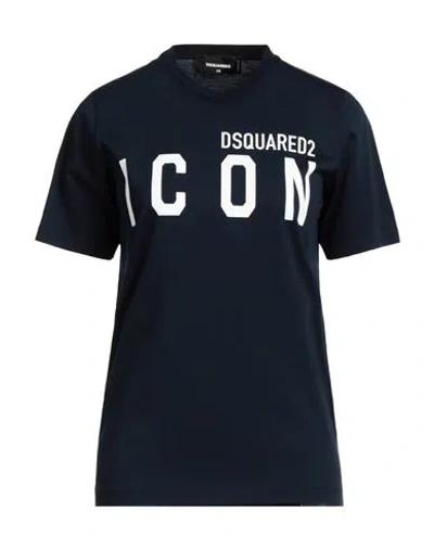 DSQUARED2 DSQUARED2 WOMAN T-SHIRT MIDNIGHT BLUE SIZE XXS COTTON