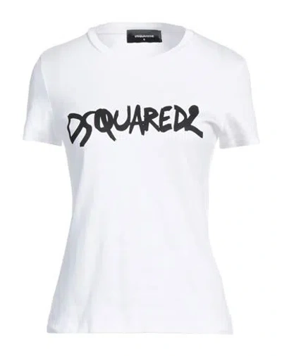 DSQUARED2 DSQUARED2 WOMAN T-SHIRT WHITE SIZE S COTTON